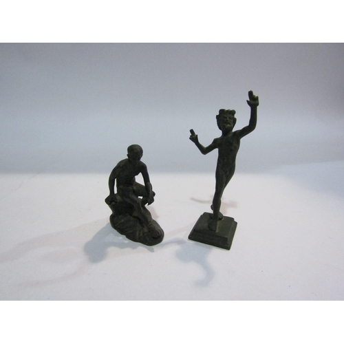 4331 - A bronze figure of Pan and Roman soldier, tallest 12cm