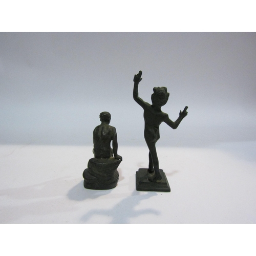 4331 - A bronze figure of Pan and Roman soldier, tallest 12cm