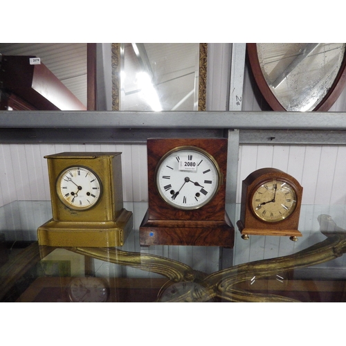 2080 - Three antique mantel clocks