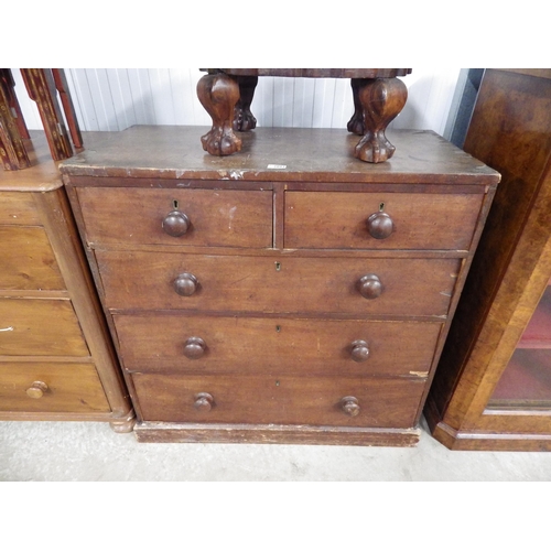 2097 - A Victorian mahogany two over three chest of drawers