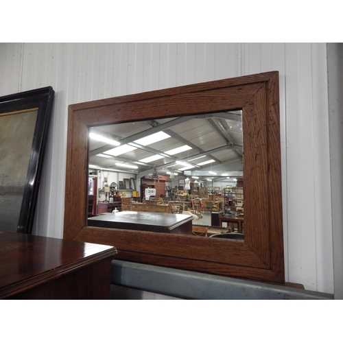 2101 - A oak mirror with tealight holders