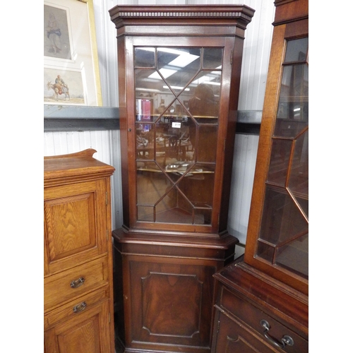 2119 - A mahogany and glazed corner cabinet