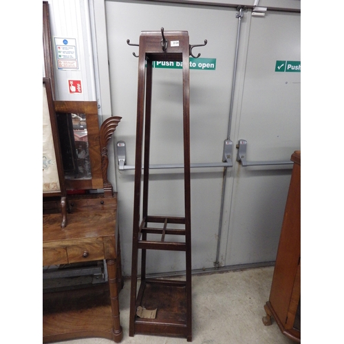 2124 - A 1940's mahogany coat and stick stand