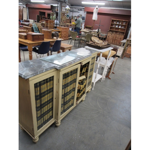 2193 - A painted Victorian pine breakfront sideboard, needing some restoration