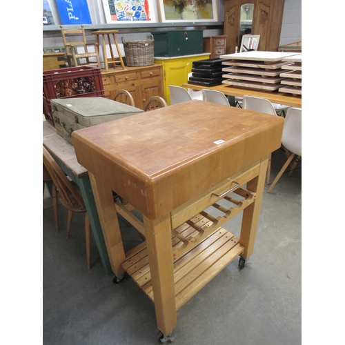 2205 - A beech kitchen island