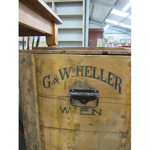 2211 - A pine shipping crate stamped G.W. Meller Well