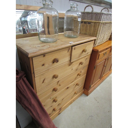 2220 - A pine two over four chest of drawers