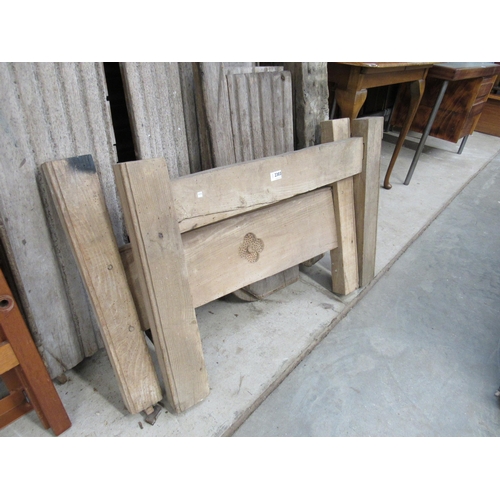 2303 - A pair of oak bed ends, no irons   (D)