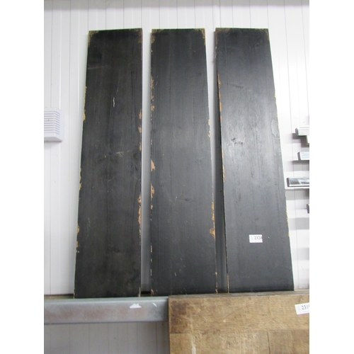 2320 - Three black painted pine shelves 20 x 95cm   (C)