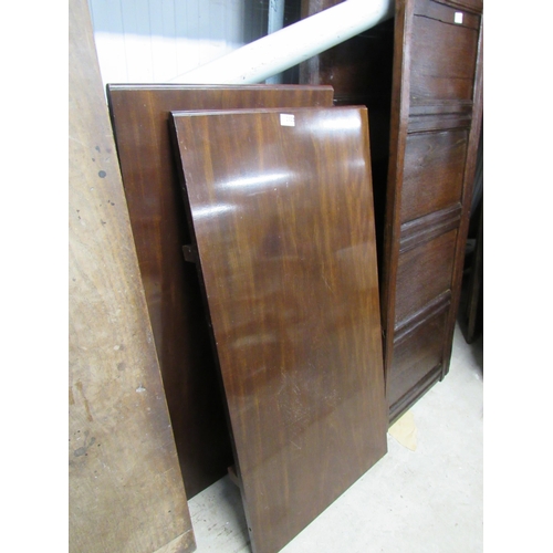 2322 - Two mahogany leaves for an extending dining table 54 x 110cm