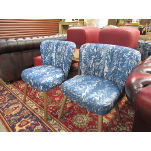 2343 - A pair of Cocktail chairs blue marble finish  (E) £10-20 with lot 2344