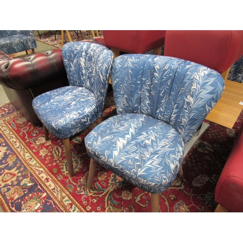 2344 - A pair of Cocktail chairs blue marble finish  (E) £10-20 with lot 2343