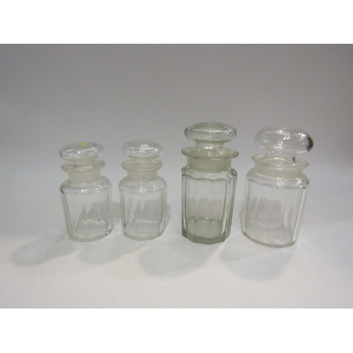 4055 - Six assorted Victorian cut glass storage jars   (R) £25