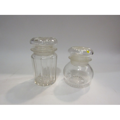 4055 - Six assorted Victorian cut glass storage jars   (R) £25