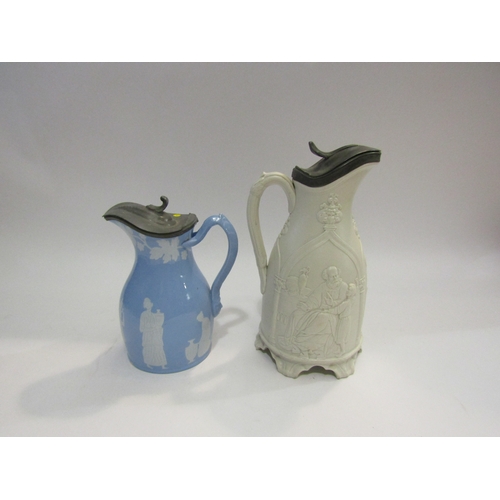 4112 - Two Victorian stoneware syrup jugs, marks to base  (R) £20