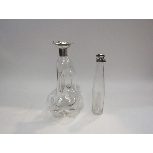 4303 - A Victorian silver-topped decanter hallmarked Roberts & Belk, Sheffield 1898 (no stopper), and an Ed... 