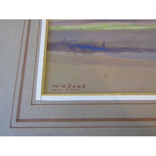 1090 - WILLIAM HENRY FORD (XIX):  Two mounted watercolours depicting beached boats.  Both signed.  Image si... 