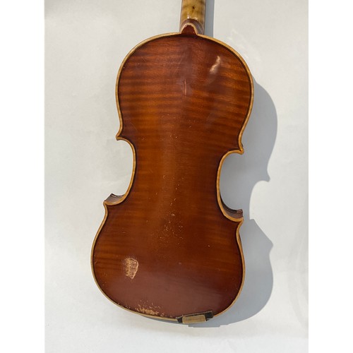 9036 - A violin labelled Horace C Dodd, Doncaster, total length 56cm, cased