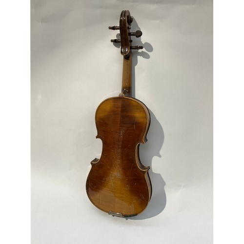 9040 - A 20th Century student's violin, 56cm total length, cased with bow