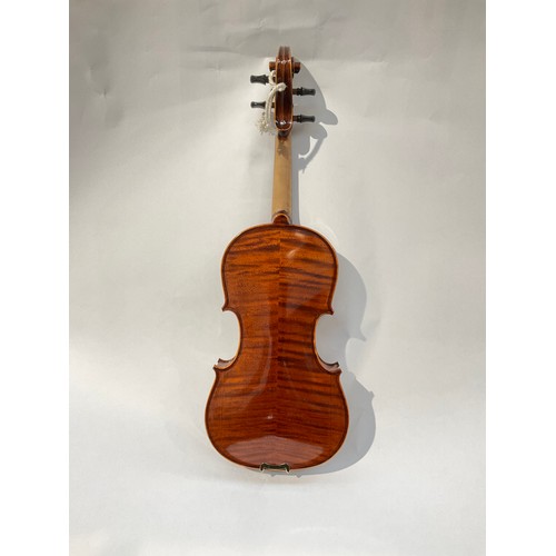 9042 - A modern Piacenza violin, 59.5cm total length, cased