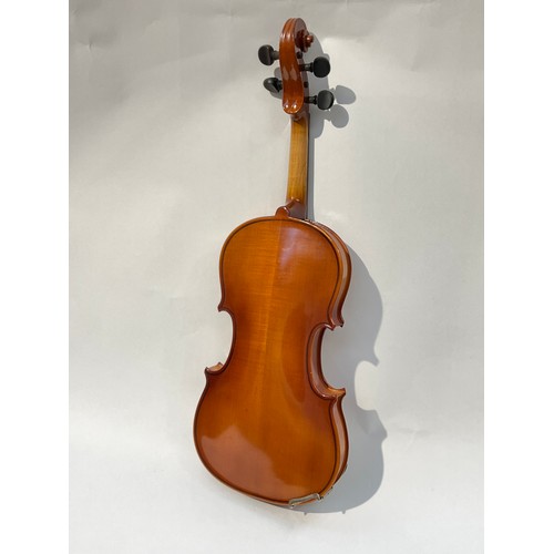 9044 - A C Meisel Stradivarius copy violin model 6106, 56.5cm total length, cased