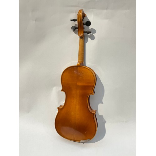 9047 - A modern Stradivarius copy violin, 1713 style, West Germany, 56cm total length, cased