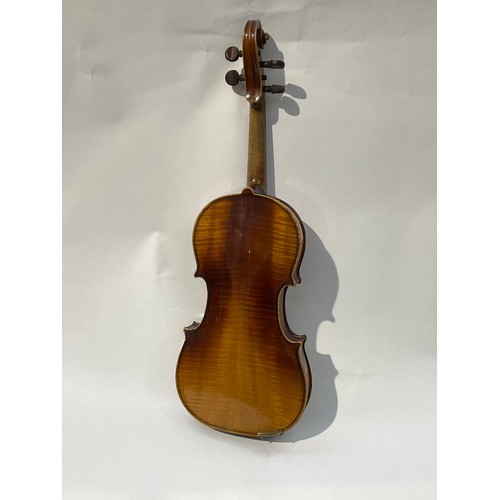 9048 - A Stradivarus copy violin, 1713 style, Czech, 59.5cm total length, cased