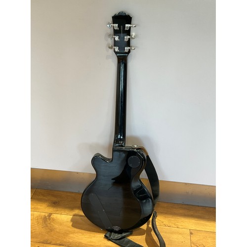 9087 - A Yamaha AES420 electric guitar in black, serial number QKO0007R, of Les Paul form