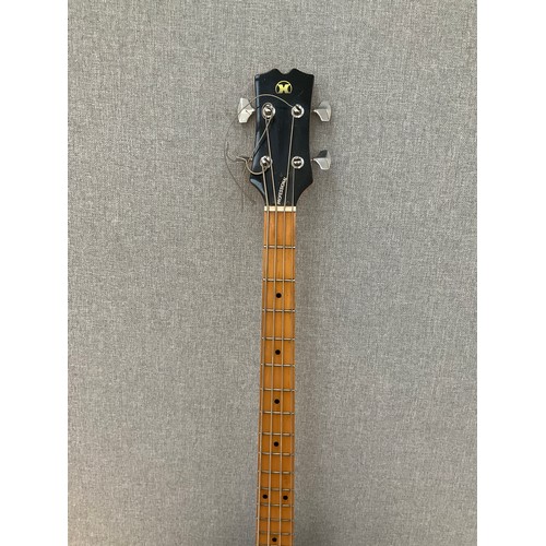 9083 - A Hondo electric bass guitar, maple fingerboard, black body