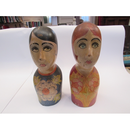 8001 - Two Art Deco busts