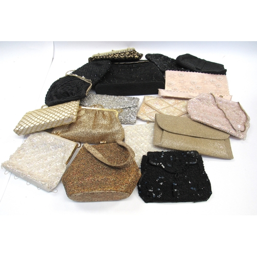 8015 - A box containing mainly 1960's evening bags, beaded, lame, and sequinned