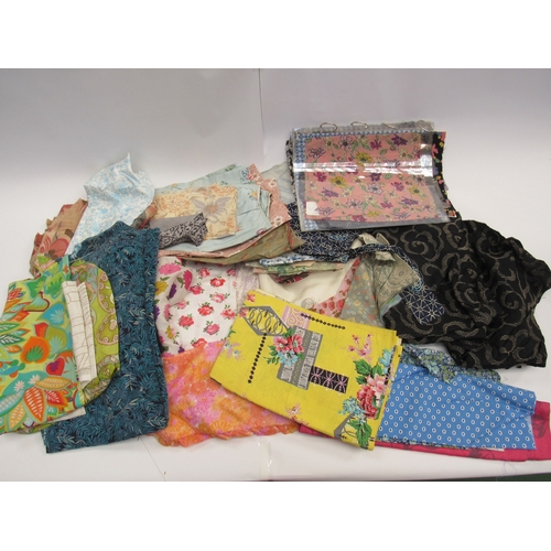 8036 - A large bag comprising approximately 50 designs large and medium scale fabrics, 1940's, 50's and 60'... 