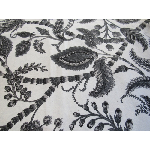 8050 - Early 20th Century black and white French toile de Jouy fabric made into a bedspread which is double... 