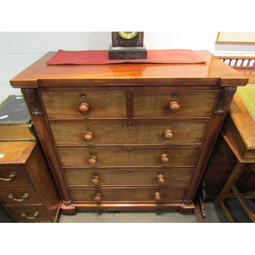 1031 - A Victorian Scottish mahogany chest of two short over four long drawers, plinth base, 117cm tall x 1... 