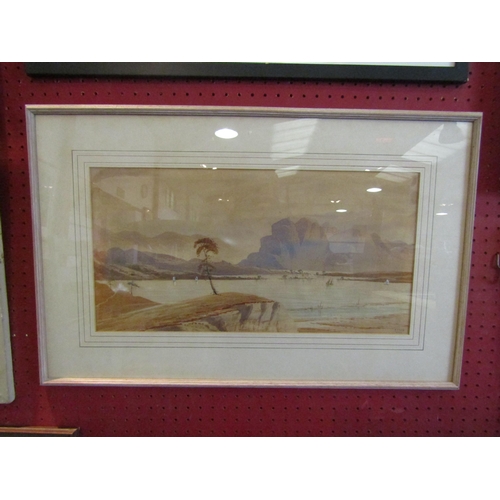 1072 - EDWIN EARP (1851-1945) A framed and glazed watercolour, lake scene with mountains beyond. Signed bot... 