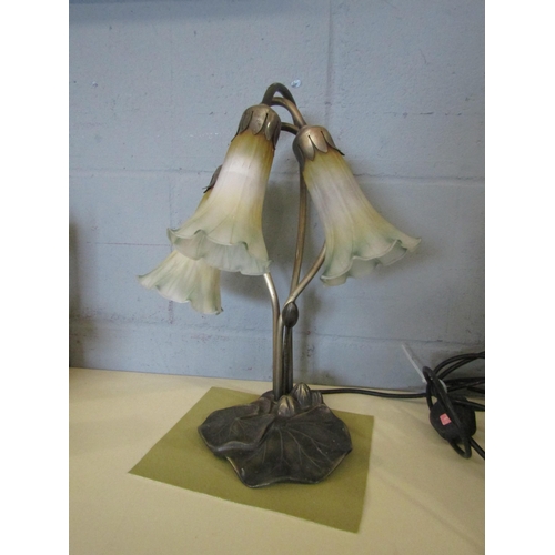 1091 - An Art Nouveau style three sconce table lamp