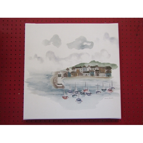 1144 - A canvas print by Joanna Branson of a harbour scene. 40cm x 40cm    (R) £10