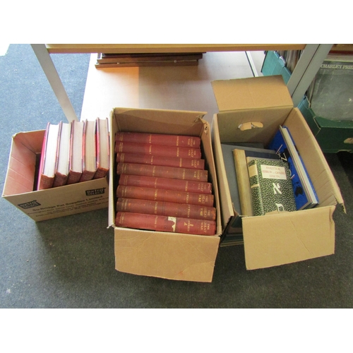 1189 - Three boxes of books and a collection of needlework pictures