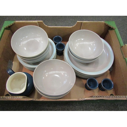 1194 - A box of Denby ceramics including jug, plates, bowls and eggcups