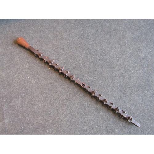 1201 - An African ceramonial stick rattle