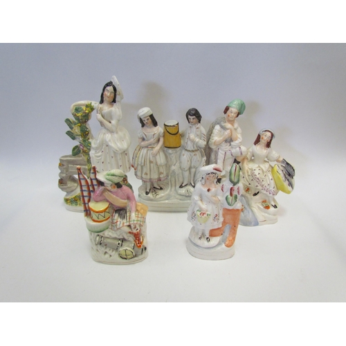 1300 - Five Victorian Staffordshire figures