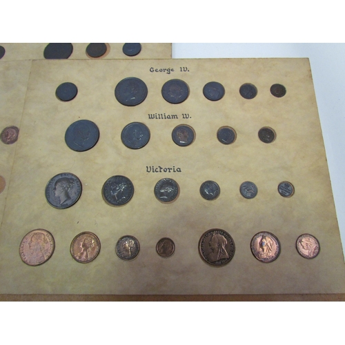 1314 - Three trays, part filled with coins including copper issues and museum replica coins from George I t... 