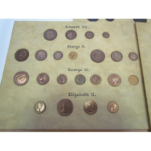 1314 - Three trays, part filled with coins including copper issues and museum replica coins from George I t... 