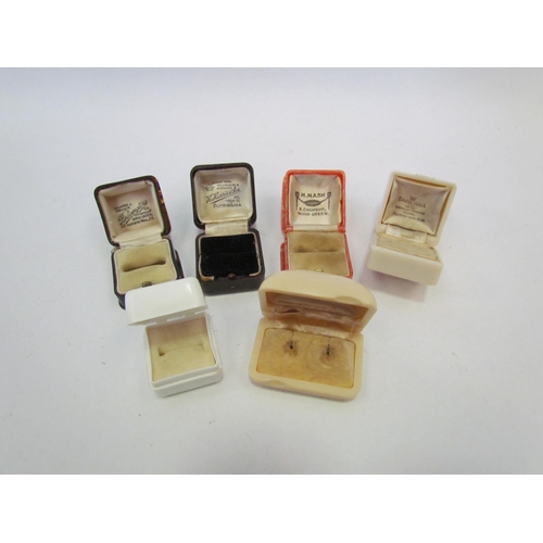 1340 - Six bakelite and early plastic ring and earring boxes