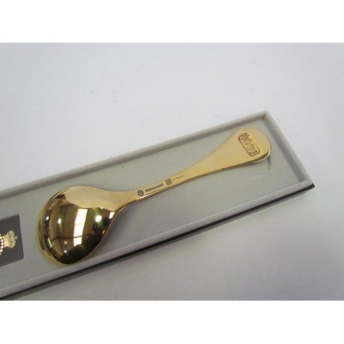 1349 - Georg Jensen silver gilt 1981 Year spoon in original box