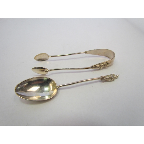 1350 - A cased set of twelve Apostle spoons and sugar tongs, London 1892, William Huttons & Sons, approxima... 