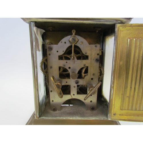 1373 - A brass carriage clock, 14.5cm tall