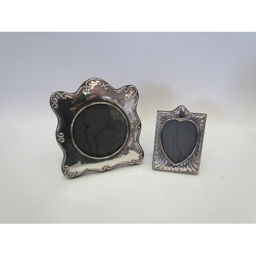 1374 - Two silver photograph frames, including heart shape design