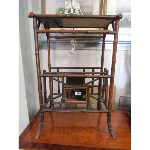 2164 - A bamboo side table a/f