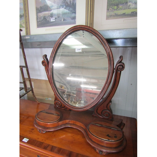 2167 - A Victorian mahogany dressing table mirror